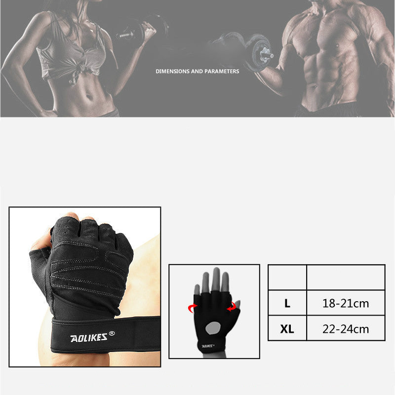 Half-Finger Fitness Gloves Men And Women. Breathabel And Non-Slip Fitness/Weightlifting Gloves.