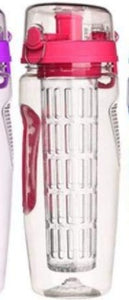 Fruit Infusing Water Bottle BPA Free Plastic Sport Juice Shaker.