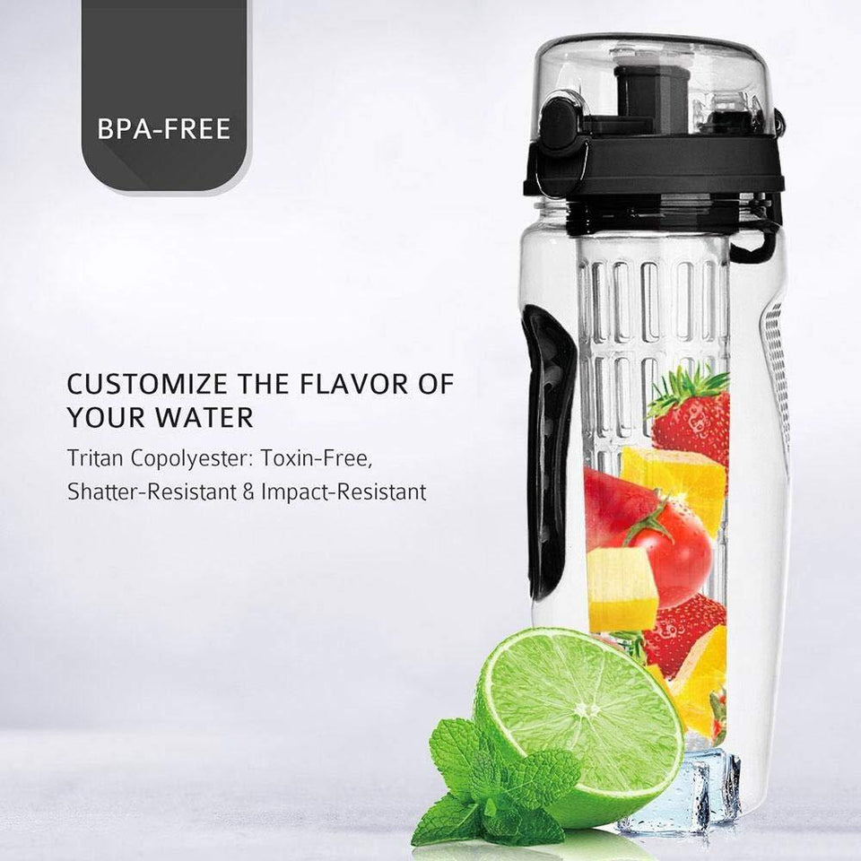 Fruit Infusing Water Bottle BPA Free Plastic Sport Juice Shaker.