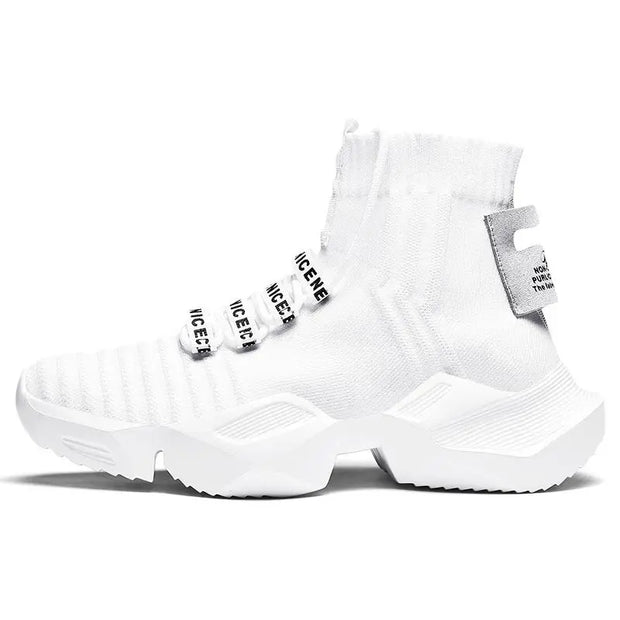 Plus Size High Top Massive Sports Sock Boot Men Sock Sneakers Men's Running Sport Shoes White Sports Shoes Men Knit Gym GME-1560