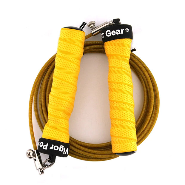 Vigor Power Gear Adjustable Cable Crossfit Skip Sweat Non-Slip Weighted Jump Rope.