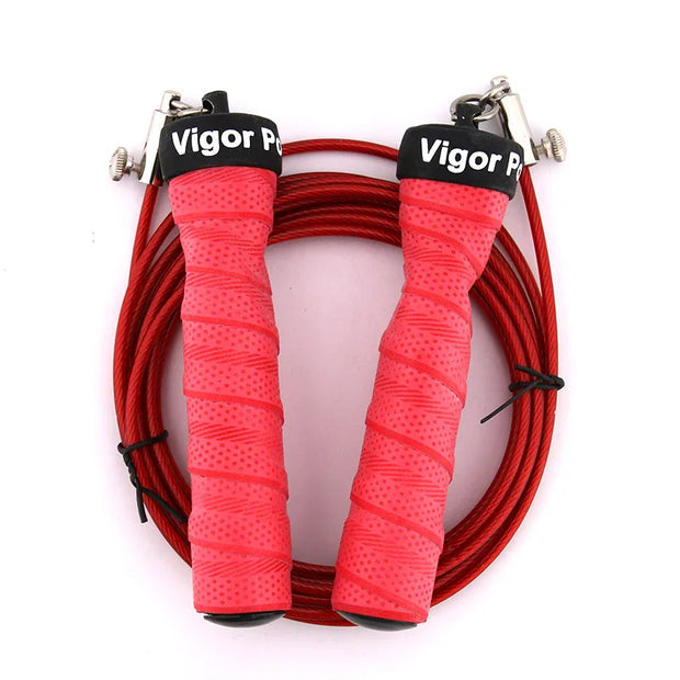 Vigor Power Gear Adjustable Cable Crossfit Skip Sweat Non-Slip Weighted Jump Rope.