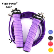 Vigor Power Gear Adjustable Cable Crossfit Skip Sweat Non-Slip Weighted Jump Rope.