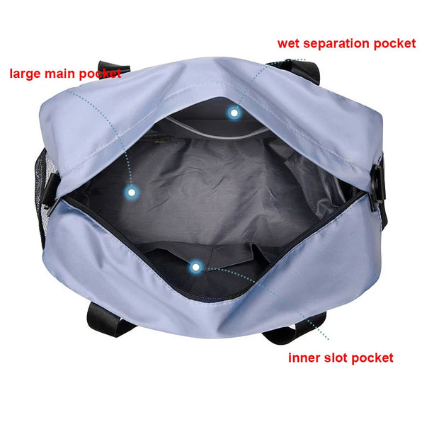 Large Fitness Bag Sports Handbag Women Dry Wet Shoes Pocket Single Shoulder Crossbody Swimming Yoga Gym Travel Backpack Duffel