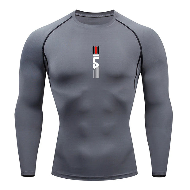 Mens Running Compression T-shirt Long sleeves Sport Tees.