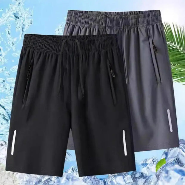 Men's Quick-drying Shorts with Elastic Drawstring Waist Reinforced Pockets for Street And Fitness Wear.