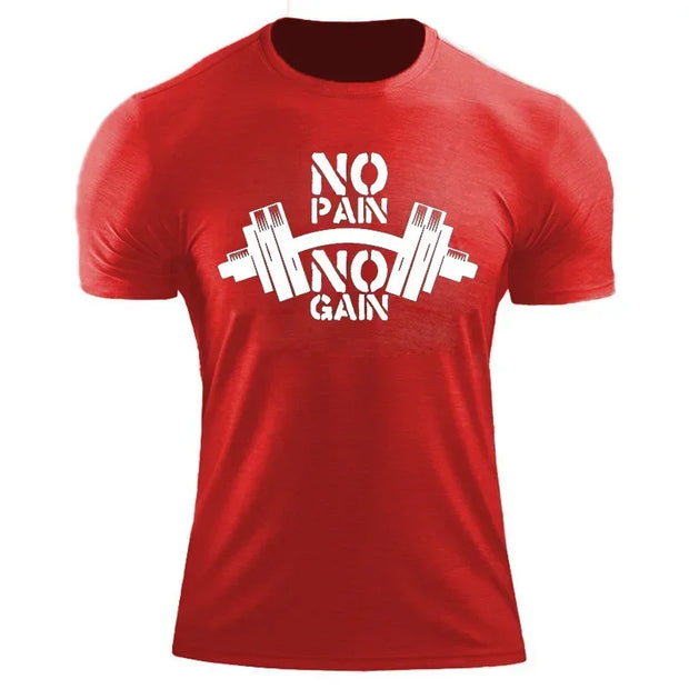 T Shirt for Men no pain no gain Short Sleeve.