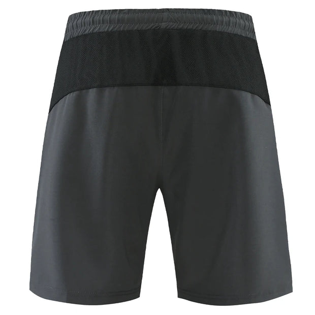 Men Run Shorts Patchwork Training Shorts Zipper Pockets Gym Sports Quick Dry.