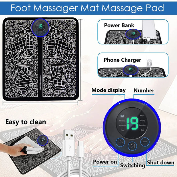 Electric Foot Massager Pad Muscle Massage Relaxation.