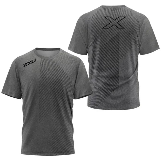 Men's Sports Quick Drying T-shirt 2XU Outdoor Fitness Training Wear Breathable Short Sleeve, Light Loose Top