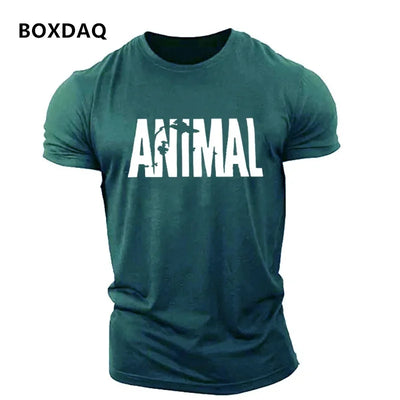 Men's Animal T-shirts Short Sleeve Round-Neck Loose Casual Sporty Tops.