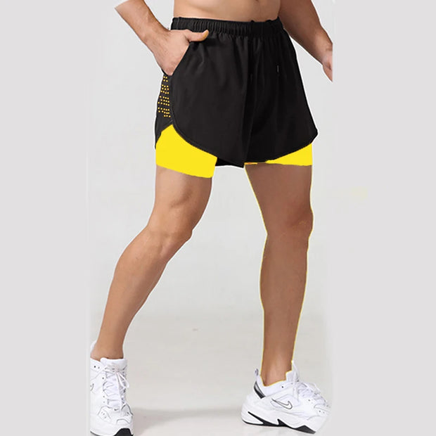 Men's Fitness Shorts Sports, 2 In 1 Quick Dry Workout And Summer Shorts.