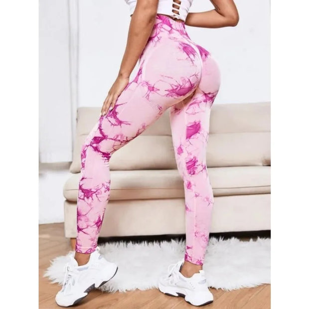 Seamless High-Waist Tie-Dye Leggings