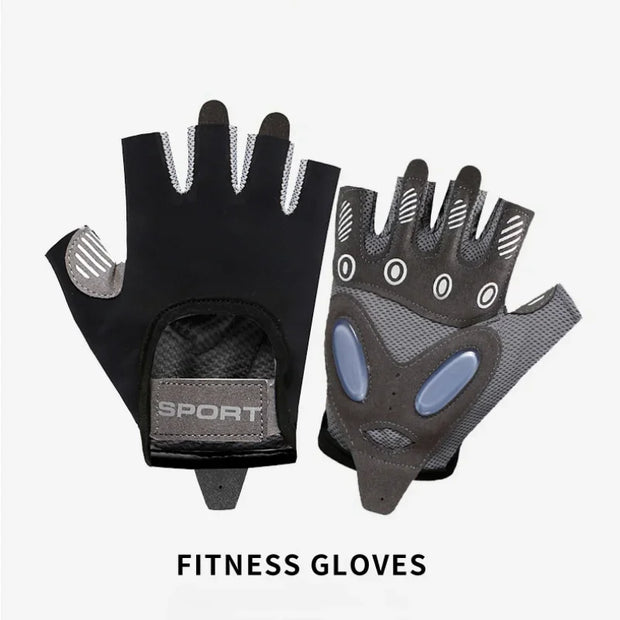 1 Pair Gym Body Building Training Fitness Gloves Sports Weight Lifting Exercise Slip-Resistant Gloves for Women Men Yoga Gloves