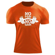 T Shirt for Men no pain no gain Short Sleeve.