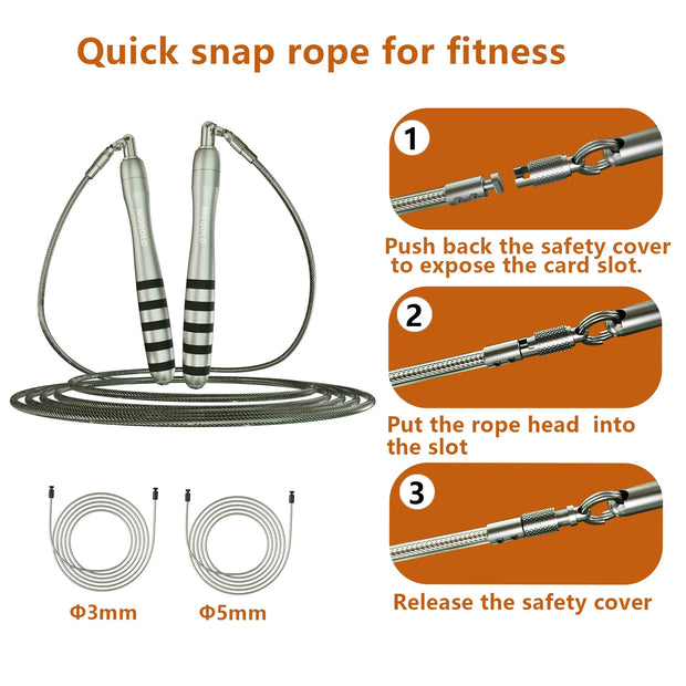 Speed Jumping Rope, Steel Wire.