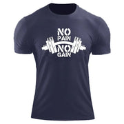 T Shirt for Men no pain no gain Short Sleeve.