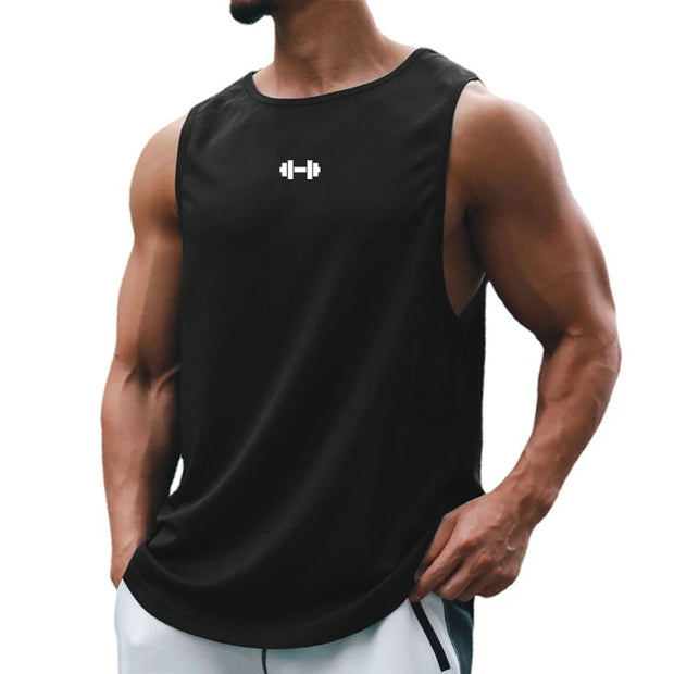 Summer Men's Gym Tank Top Fitness Training Clothing Quick-drying Loose Bodybuilding Sleeveless Shirt.