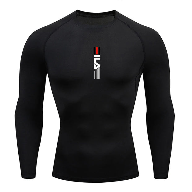 Mens Running Compression T-shirt Long sleeves Sport Tees.