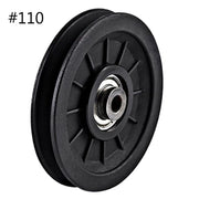 Nylon Bearing Pulley Wheel Round Black Wheel Cable Gym Fitness Equipment Part Exercise Machine Part and Pulley Accessory