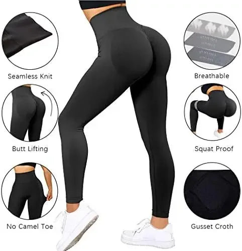 Women's High Waist Seamless Leggings Hips Tight Peach Buttocks.