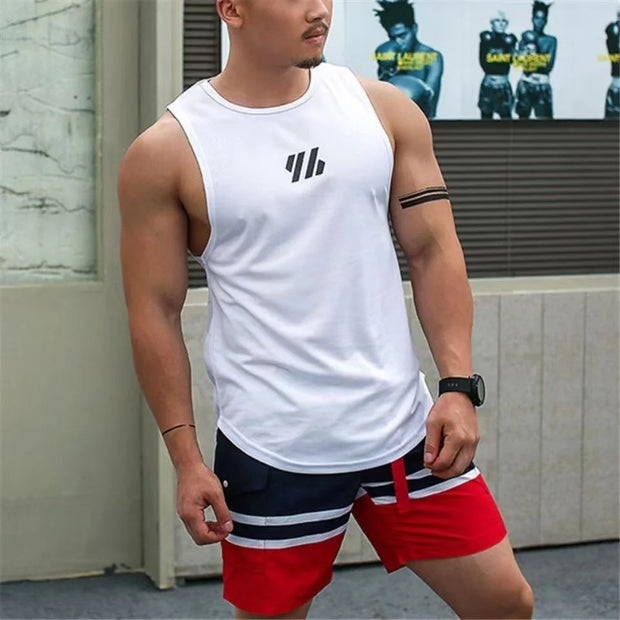 Men's Summer Singlets Quick Dry Sleeveless Gym Shirts Fitness Tank Tops Training Wear.