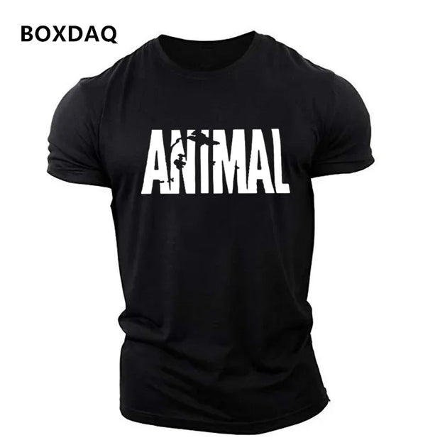 Men's Animal T-shirts Short Sleeve Round-Neck Loose Casual Sporty Tops.