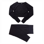 Women 2pcs Seamless Yoga Set Long Sleeve,Top High Waist Leggings Fitness Sports Wear.