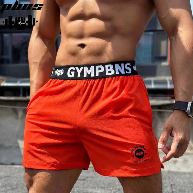 Men's fitness three point training shorts quick dry woven leisure stretch.