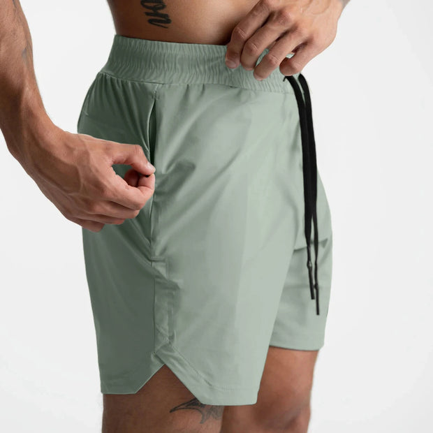 Men's Single Woven Quick Dry Shorts Solid Color Running Fitness Sports Casual Style.