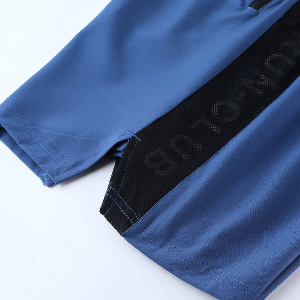 Men Run Shorts Patchwork Training Shorts Zipper Pockets Gym Sports Quick Dry.