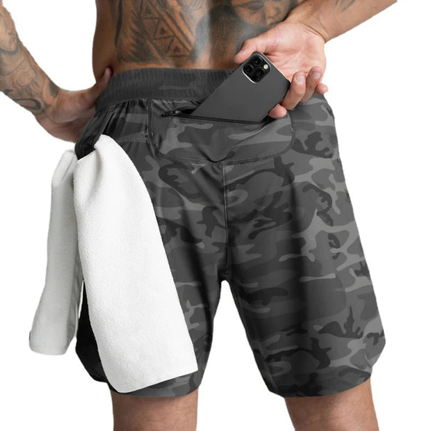 Men's Single-Layer Woven Quick Dry Solid Color Fitness Shorts.