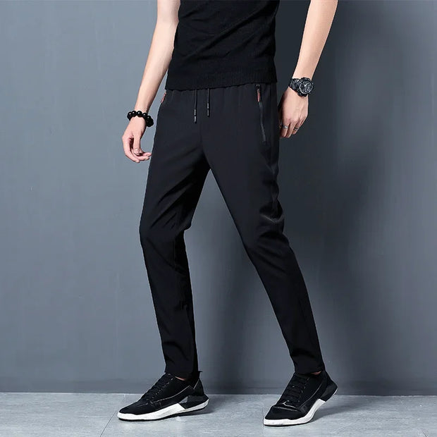 Men's Casual/Fitness Pants Straight Slim Fit Elastic Waist.