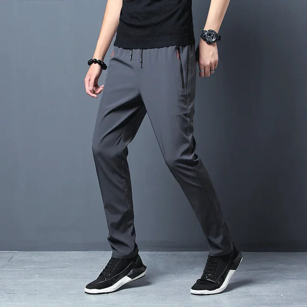 Men's Casual/Fitness Pants Straight Slim Fit Elastic Waist.