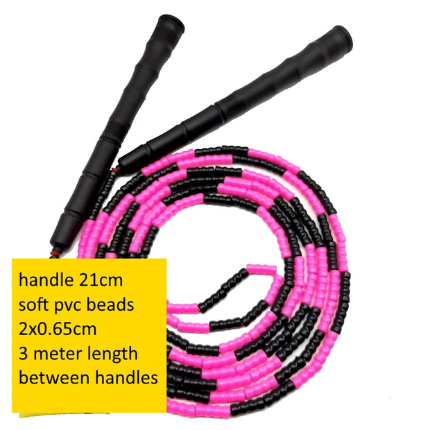 NEVERTOOLATE beaded skipping rope long handle freestyle and  crossfit