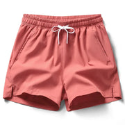 Mens Fitness Lightweight Sweatpants, Casual Pockets Shorts Basic Solid Color.