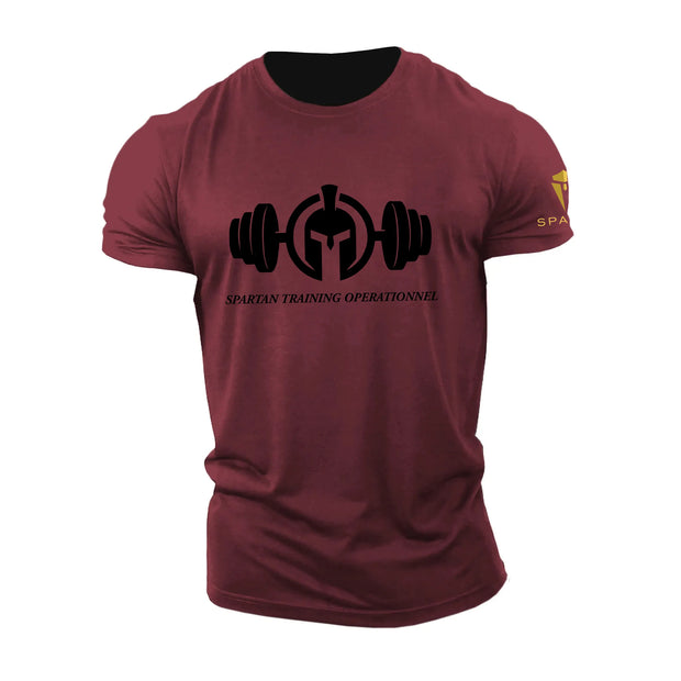 Men's Quick Drying Fitness T-Shirts Spartan Short Sleeeve Top.