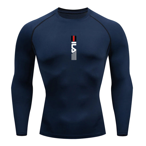 Mens Running Compression T-shirt Long sleeves Sport Tees.