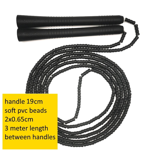 NEVERTOOLATE beaded skipping rope long handle freestyle and  crossfit