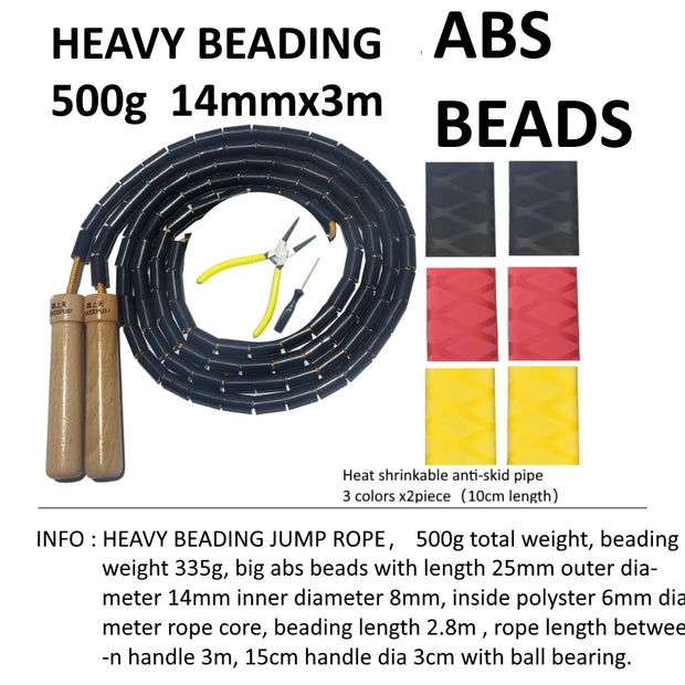 NEVERTOOLATE Heavy Big Beading Jump Rope Wood Handle.