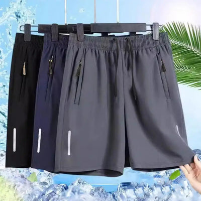 Men's Quick-drying Shorts with Elastic Drawstring Waist Reinforced Pockets for Street And Fitness Wear.