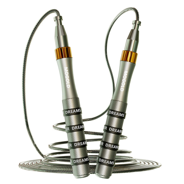 Self-Locking Bearing Skipping Rope, Aluminum Alloy Handle, Adjustable Rope Length.