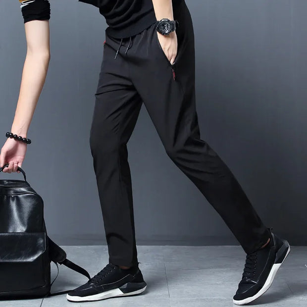 Men's Casual/Fitness Pants Straight Slim Fit Elastic Waist.