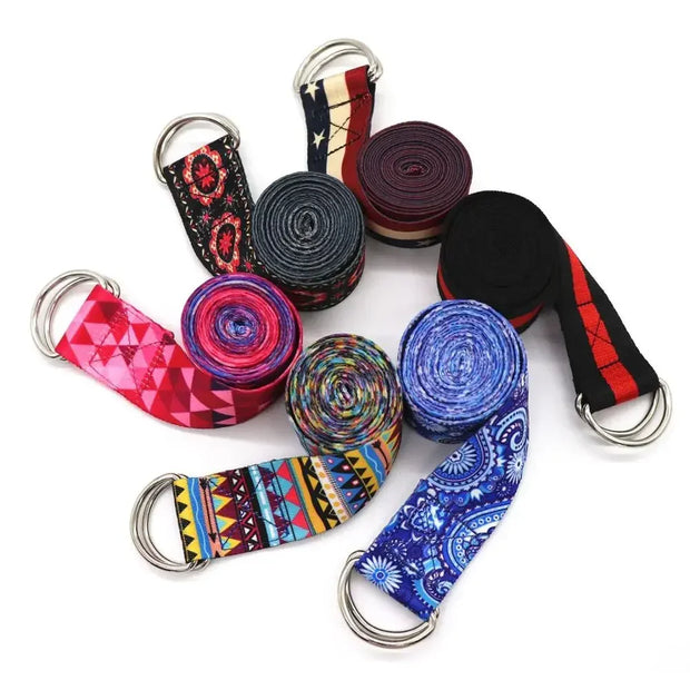 Multi-Colors Yoga Stretching Belt, Fitness Sports Accessories Resistance Hip Elastic Band.