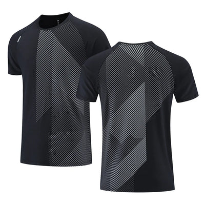 Men's Running T-shirt Quick Drying Fitness T Shirt, Breathable Jogging Sportswear Unisex Tops.