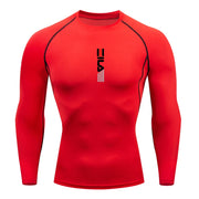 Mens Running Compression T-shirt Long sleeves Sport Tees.