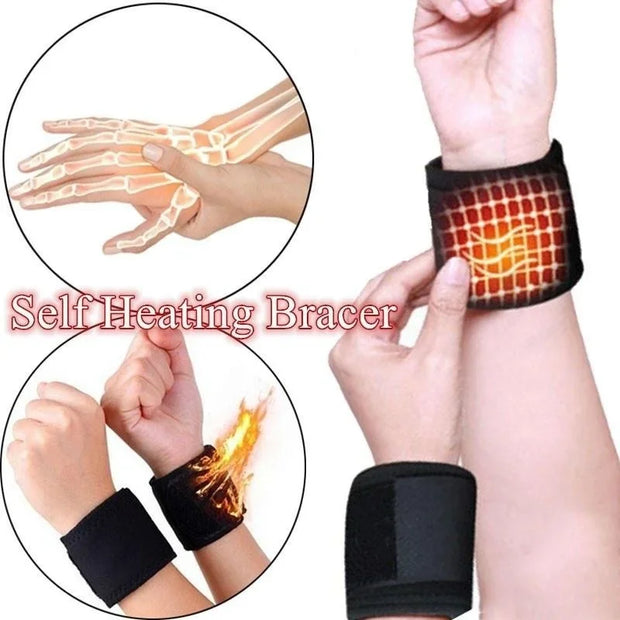 2pcs Self-Heating Magnetic Wrist Braces