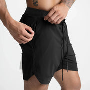 Men's Single-Layer Woven Quick Dry Solid Color Fitness Shorts.