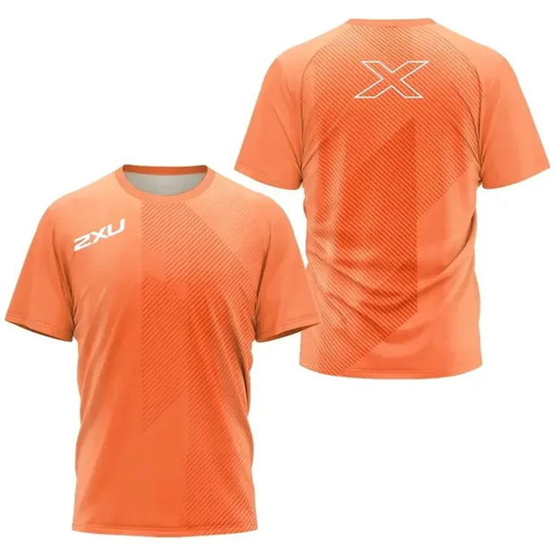 Men's Sports Quick Drying T-shirt 2XU Outdoor Fitness Training Wear Breathable Short Sleeve, Light Loose Top