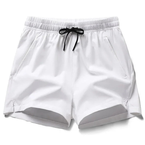 Mens Fitness Lightweight Sweatpants, Casual Pockets Shorts Basic Solid Color.